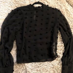 Zara Black Sheer Black Blouse